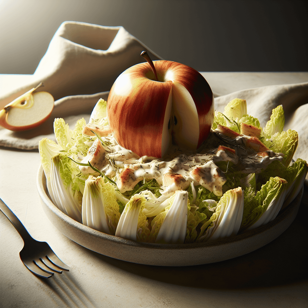 Histaminarmes Chicoreesalat mit gebackenem apfel